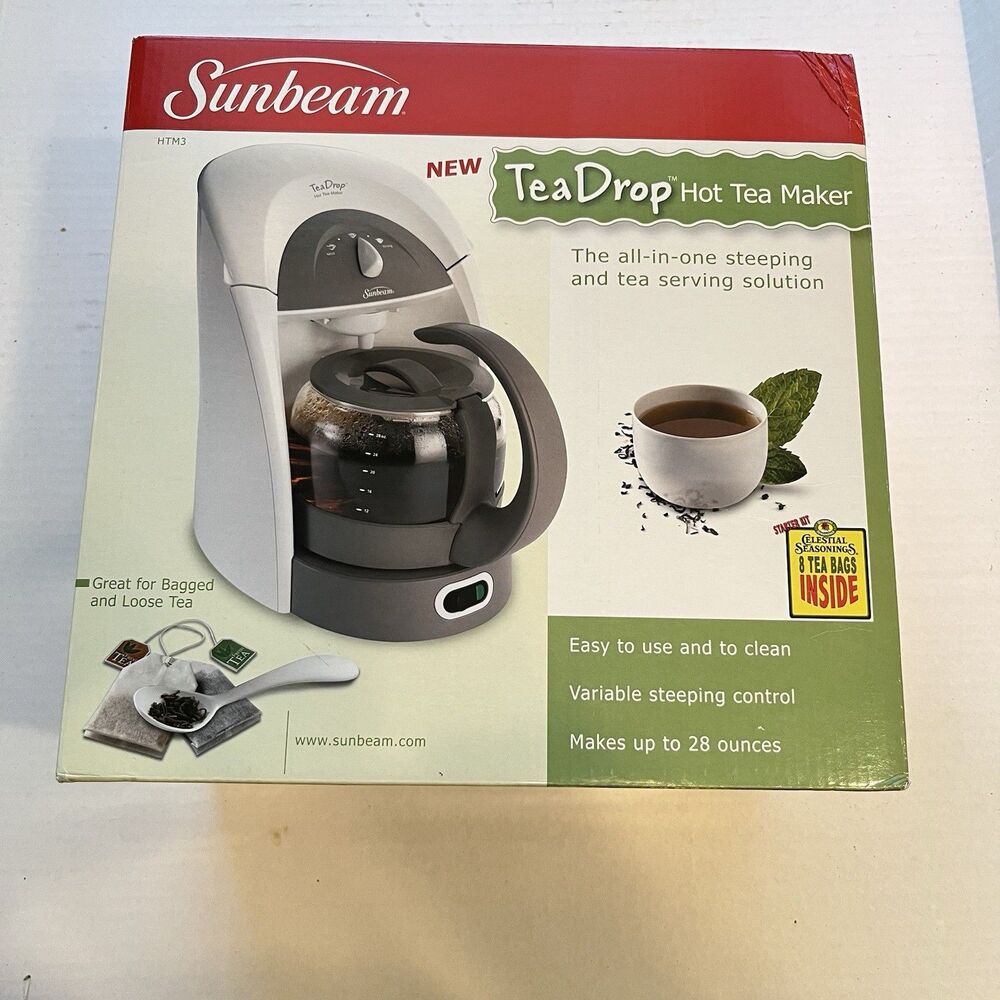 Sunbeam Tea Drop Hot Tea Maker The All-In-One Steeping HTM3 New Sealed In Box